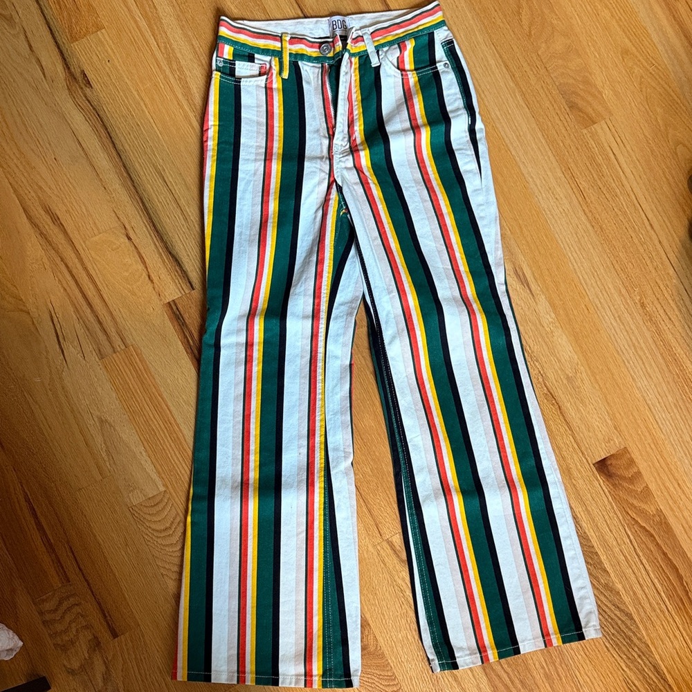 BDG Multicolor Striped Flare Jeans